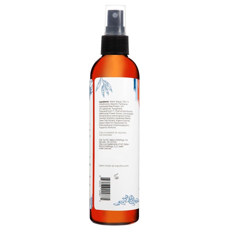 CIBU Anti-Frizz Smoothing Spray - Rice Protein & Keratin Treatment for Silky Hair | 8oz