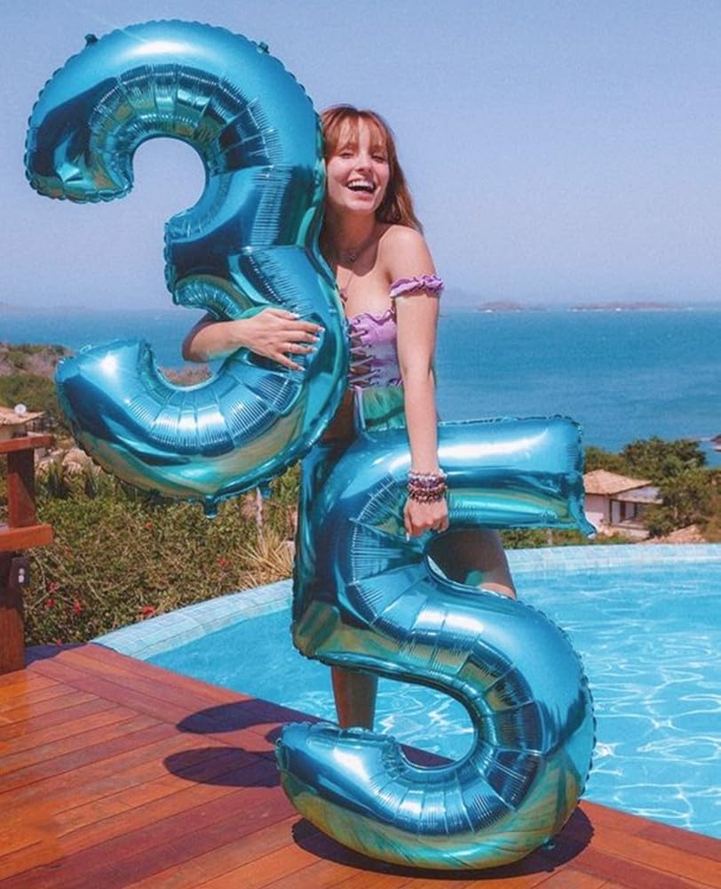Skiennix 40-Inch Balloon Numbers - Light Blue 5th Birthday & Wedding Party Decorations