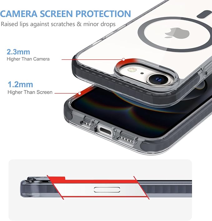 BELTRON Belt Case for iPhone 16e (2025) iPhone 17e (2026) Slim Protective Transparent Case & Rotating Belt Clip Holster Combo (Compatible with MagSafe)