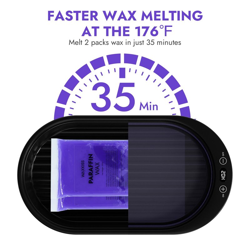 Small Paraffin Wax Machine for Hands - Small Size Hand Wax Paraffin Machine 2000ml With 3 packs of Paraffin Wax Kit Digital Display Screen for Paraffin Bath