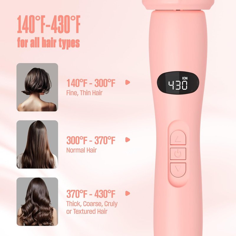 Upgraded Thermal Brush by BeKind Twist Pro - 1.5 Inch Versatile Heated Round, Effortless Curling Hair Styling Tools, Negative Ion Blow Out Hot Round Brush, 20s Fast Heats (Peach)