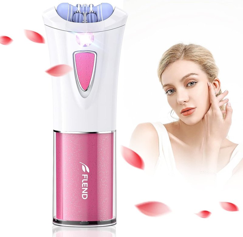 Mini Epilator - Facial Hair Remover for Women | Portable Electric Shaver with 9 Tweezers & LED Light for Precision