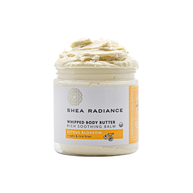 Shea Radiance P.U.R.E. Whipped Shea Butter with Colloidal Oatmeal - Whipped Body Butter Blended with Skin Soothing Oatmeal & Moisturizing Rice Bran Oil | Citrus Blossom (5 oz)