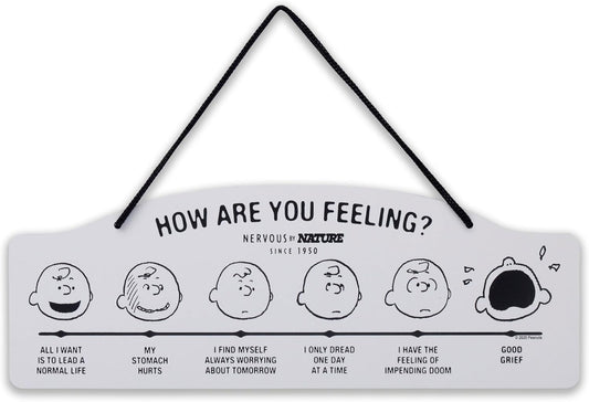 Peanuts How Are You Feeling Hanging Metal Sign - Humorous Wall Decor for Home - Perfect Gift Idea