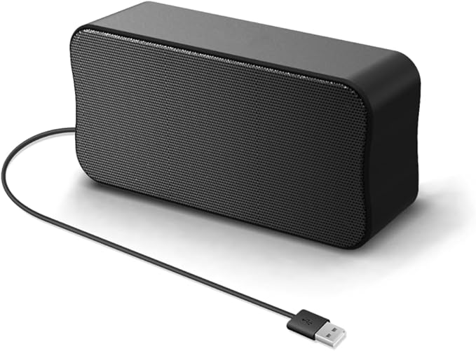 DEPUDA USB Computer Speakers for Desktop PC, Laptop Speaker, Portable Mini Stereo Speakers, Plug and Play, Clear Sound, Compact Size, Black