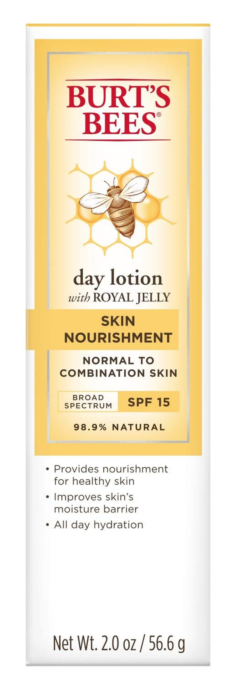 Burt's Bees Nourishment Day Lotion - SPF 15 for Normal to Combination Skin | 2 Fl Oz, Natural Formula