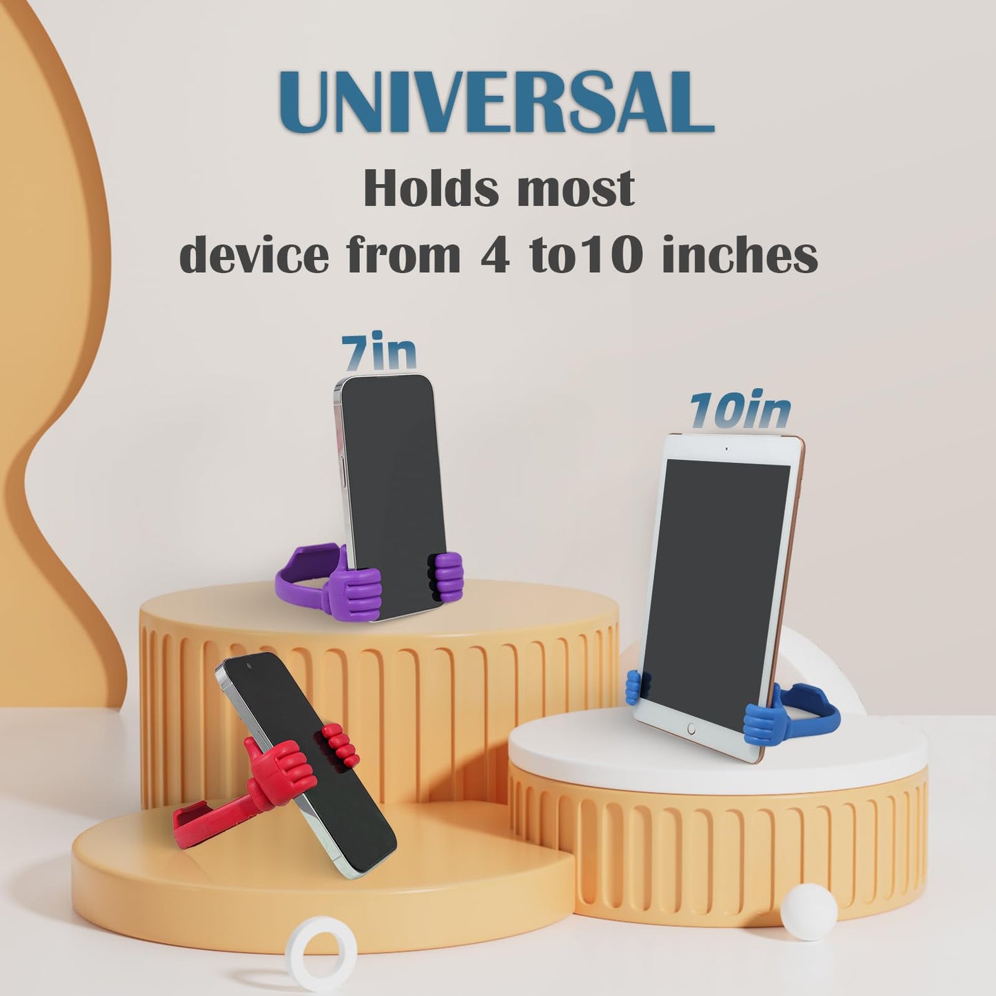 Honsky Cell Phone Stand Holder 2-Pack,Thumbs Up Lazy Phone Stand,Universal Adjustable Flexible Dock for All Phones,Perfect Valentine's Day Gifts for Him/Her,Gifts for Couples,Dark Green/Light Yellow