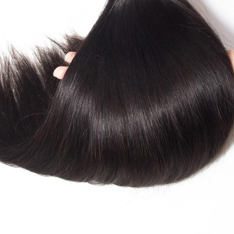 Natural Black Straight Human Hair Bundles - 100% Unprocessed Brazilian Virgin Hair | 16, 18, 20 Inch, 150g