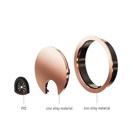 Skweawert 2 Pack Desk Grommet 2 Inch 50mm, Zinc Alloy Computer Desk Wire Hole Cover, Office Desktop Cord Cable Hole Metal Ring, Red Bronze
