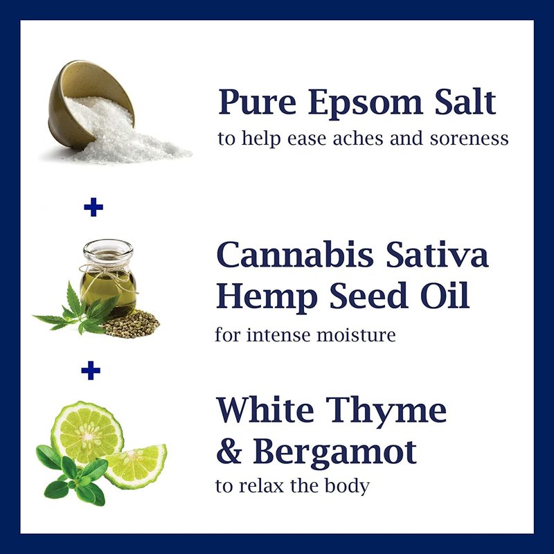 Dr. Teal's Hemp Seed Oil Bath Soak Gift Set (2 Pack, 3lbs ea.) - Cannabis Sativa Essential Oils Blend Moisturizes & Softens Skin - Pure Epsom Salt Eases Aches & Pains Throughout The Body