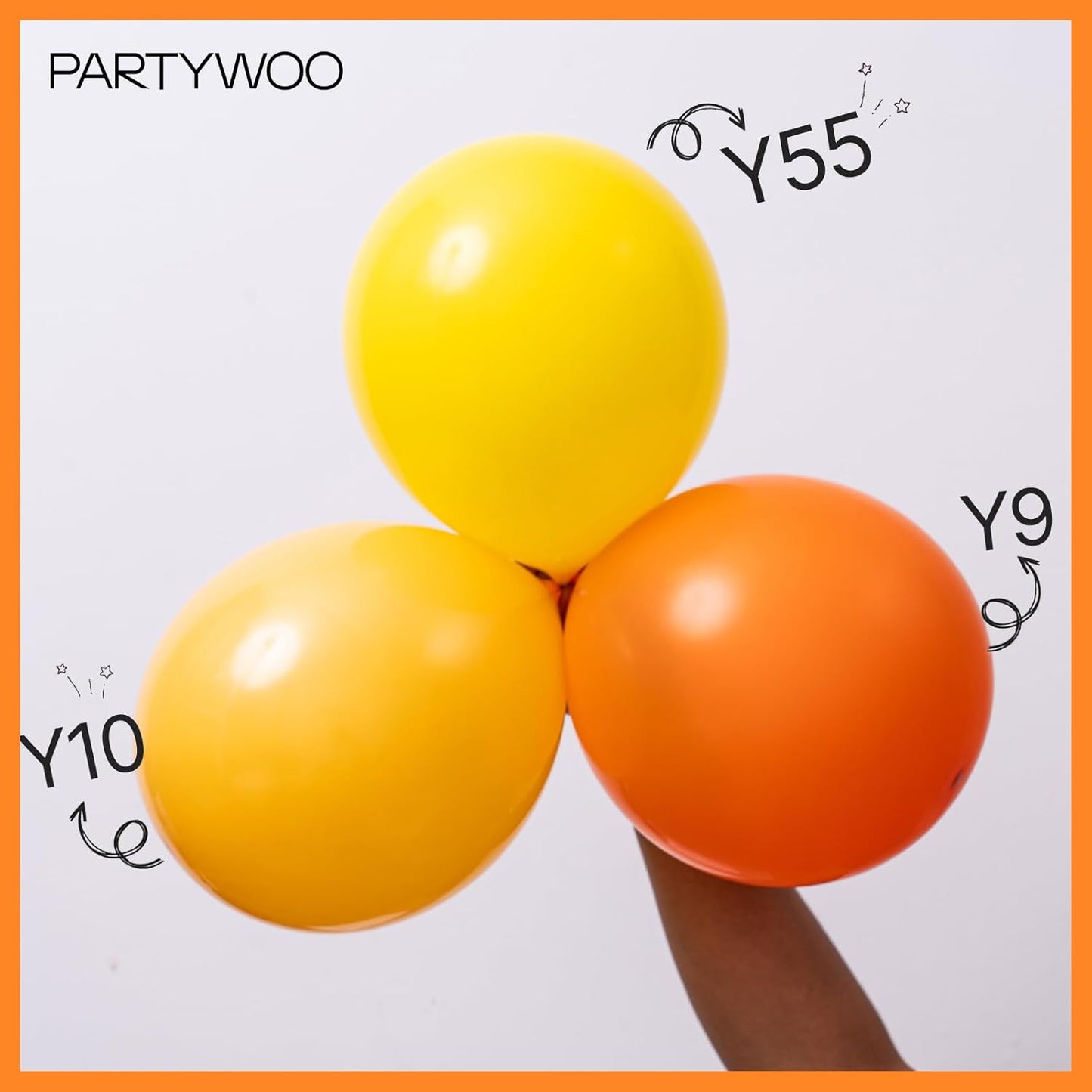 PartyWoo Orange Balloons - 120pcs Matte Fall Balloon Arch Kit | 18", 12", 10", 5" for Thanksgiving & Baby Showers