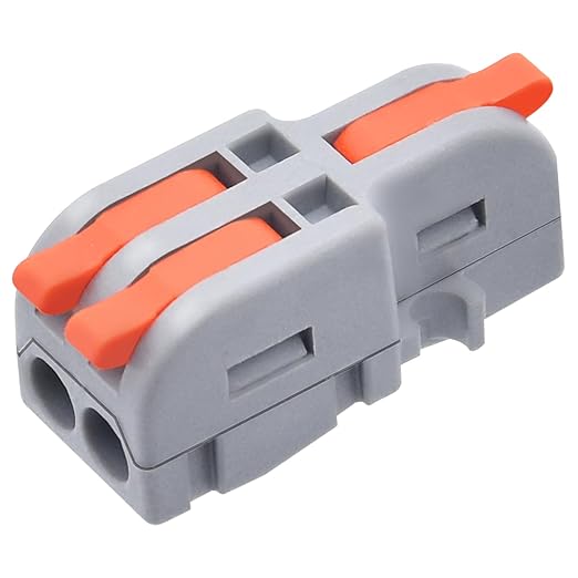 XALXMAW 20Pcs Lever Wire Connectors, 1 in 2 Out DIY Mini Splicing Compact Splitter Docking Terminal Block Electrical Connectors, 24-12 AWG