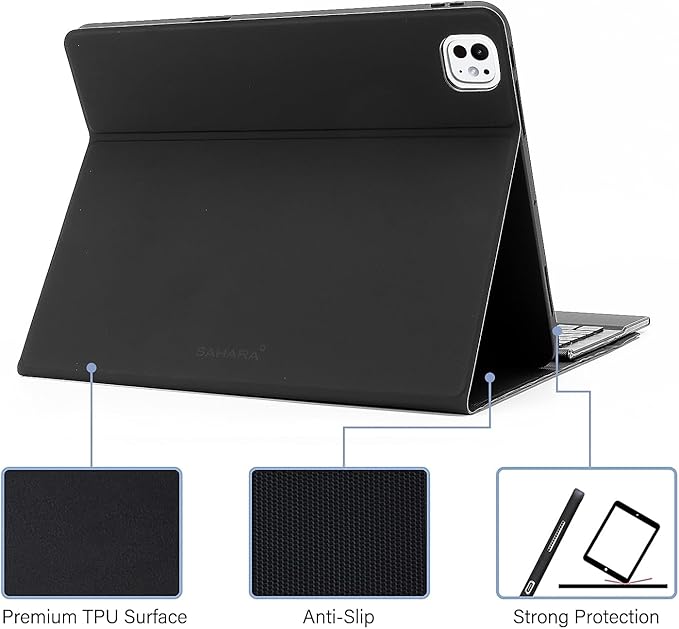 Sahara - Navigate Series Keyboard Case with Track Pad for iPad Pro 13" (M4 2024/M5 2025), Black, (TB00388)