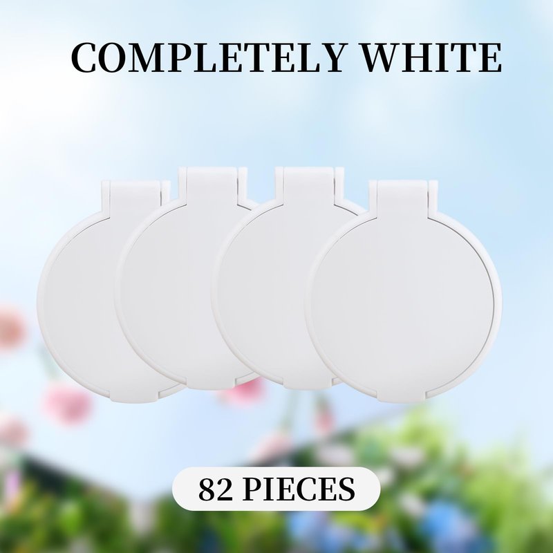 TANEMUDO 82 Pcs Compact Mirror Bulk, Women Portable Mini Folding Round Makeup Mirror for Purse, Travel, and Daily Use (White)