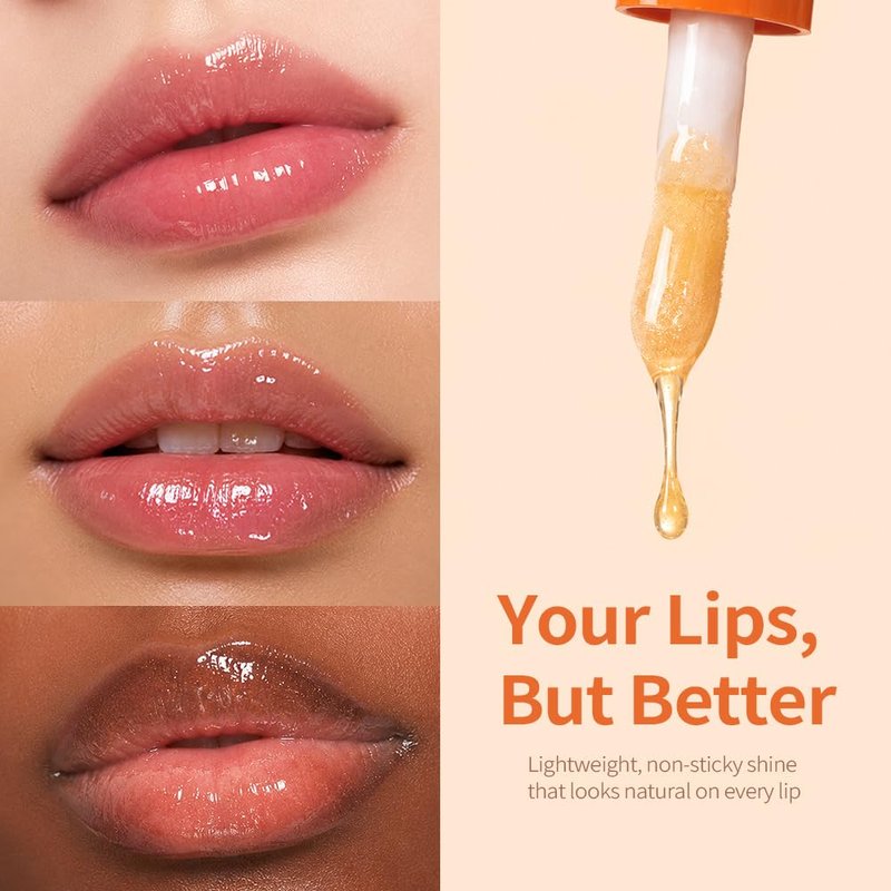Purederm Hydrating Glow Lip Oil, Non-Sticky Lip Gloss (0.26 fl oz)
