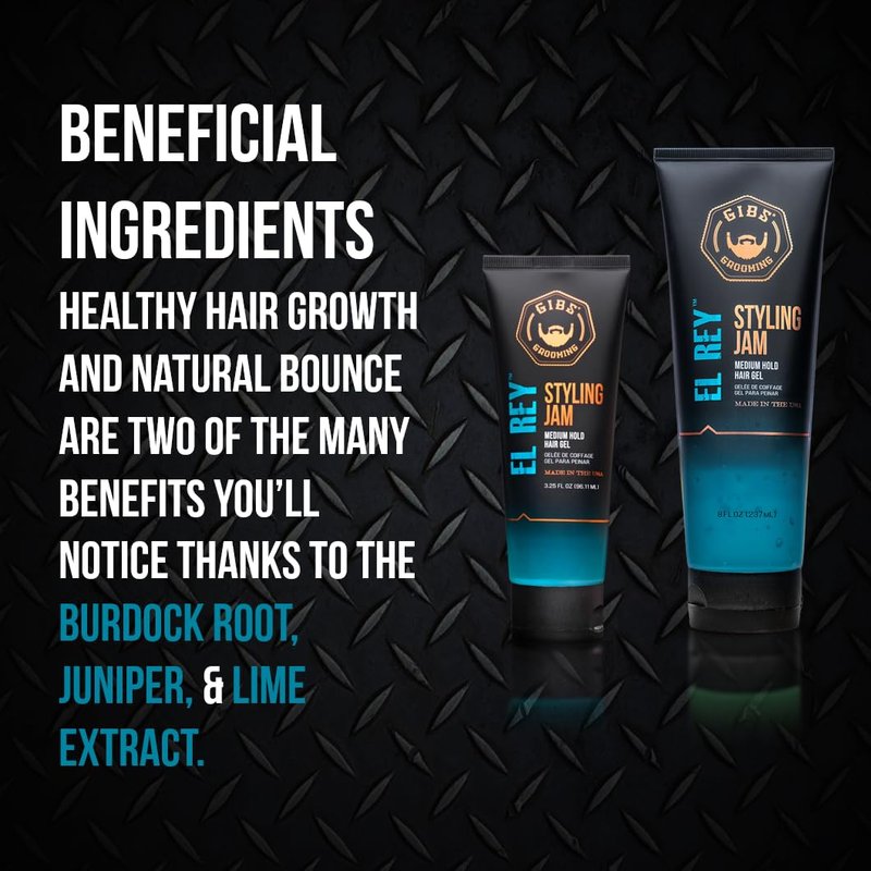 GIBS GROOMING El Rey Styling Jam for Men, Blue, 7.5 Fl Oz