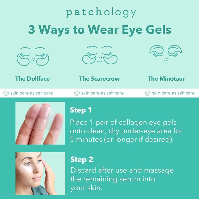 Patchology Rejuvenating Under Eye Gels - Hydrating Eye Mask with Caffeine & Collagen | 30 Pairs for Dark Circles & Puffiness