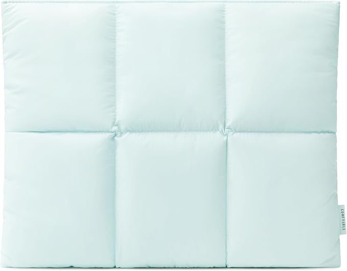 Comfyable Puffy Laptop Sleeve 13 Inch 14 Inch, Quilted Puffer Laptop Carrying Case for Women, Pillow Case Compatible with MacBook Air/Pro M5 M4 M3 M2 Pro/Max 2026, 13" MacBook Neo A18, Ice Blue
