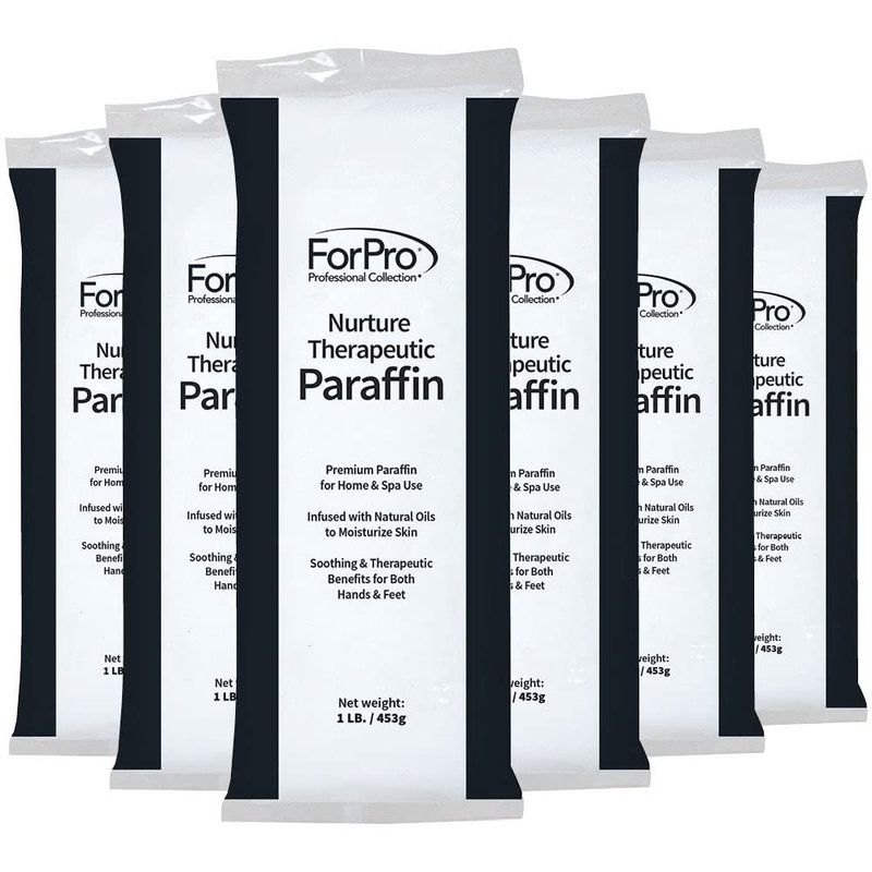 ForPro Professional Collection Nurture Paraffin Wax Refill, Fragrance Free, Six 1-Pound Paraffin Blocks, Non-Greasy, Moisturizing for Soft & Healthy Skin, Unscented, 6 Lbs