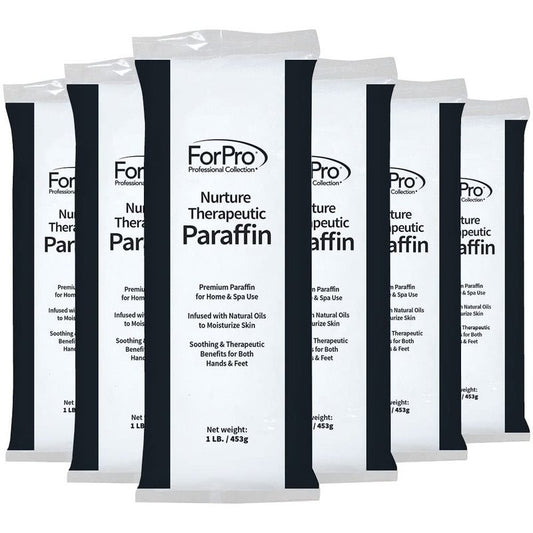 ForPro Professional Collection Nurture Paraffin Wax Refill, Fragrance Free, Six 1-Pound Paraffin Blocks, Non-Greasy, Moisturizing for Soft & Healthy Skin, Unscented, 6 Lbs