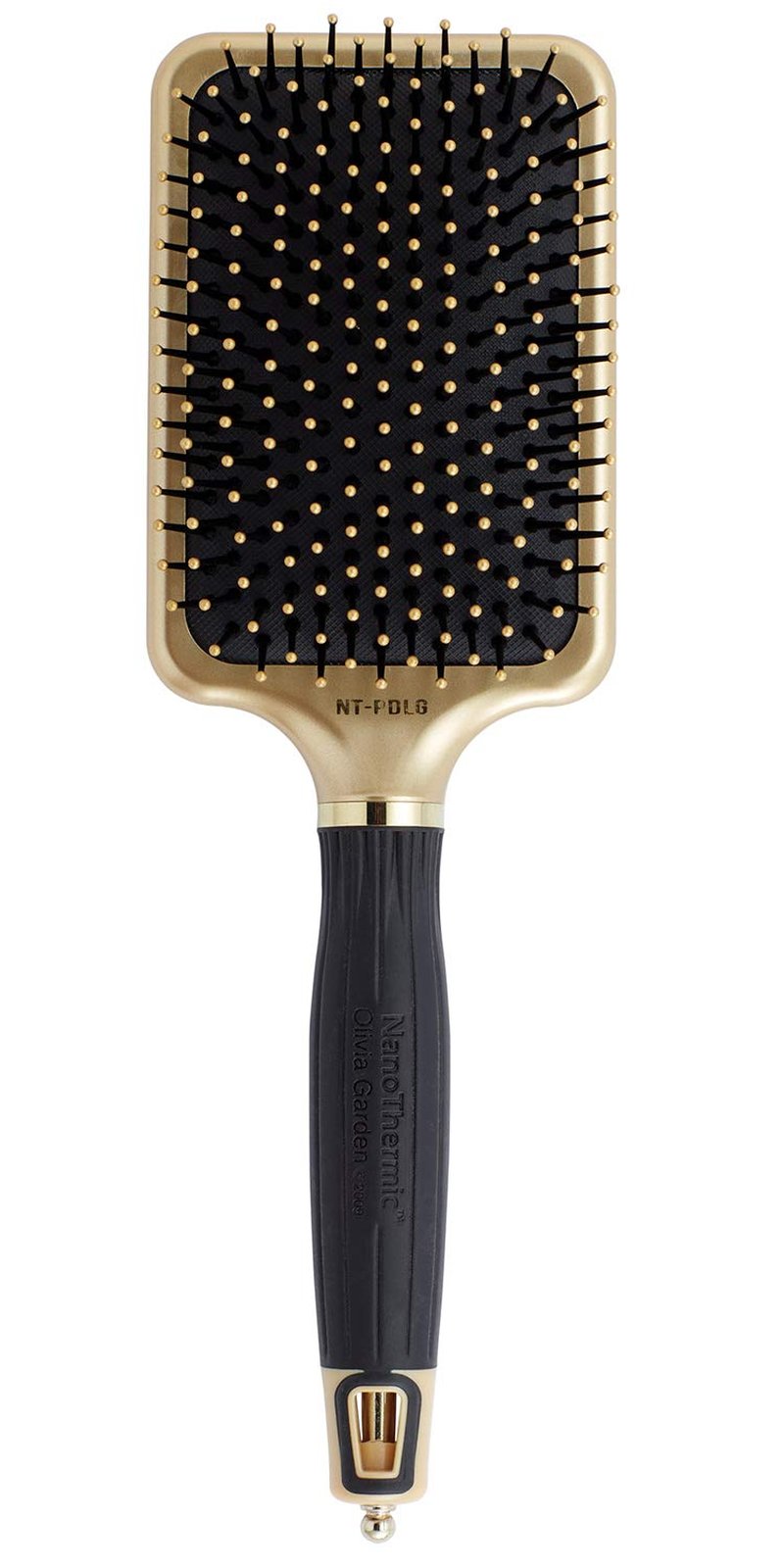 Olivia Garden Ceramic + Ion NanoThermic Styler Hair Brush - Daily Styling for All Hair Types - With Retractable Sectioning Pick, NT-PDL (Large Paddle)