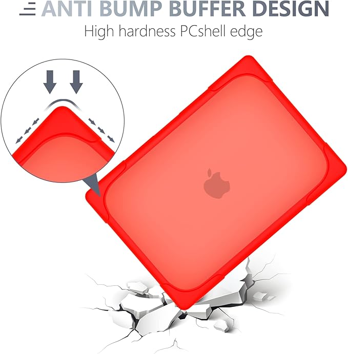 Batianda FlexStand Heavy Duty Case for MacBook Air 13.6 inch, Matte Red