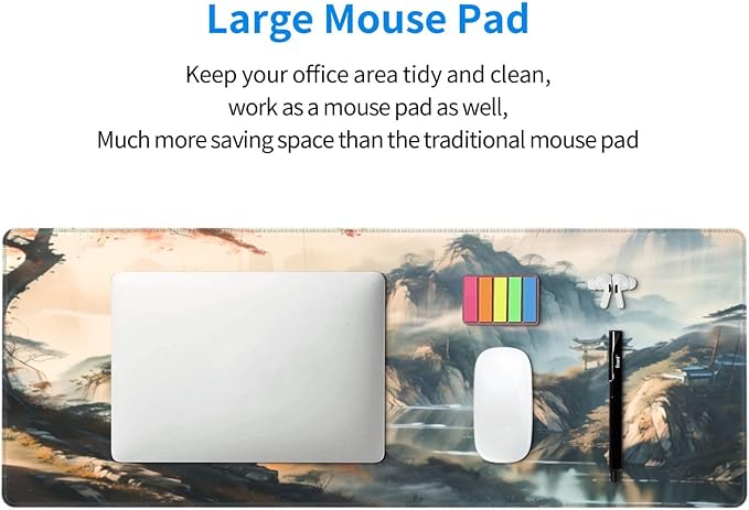 PPZCXWP Large Mouse Pads Anime Landscape Mountain Wilderness Wonderland Non-Slip Rubber Base Gaming Mousepad, Keyboard and Mouse Pad with Stitched Edges,PC Desk Mat for Game,Work,Office(31.5"*11.8")