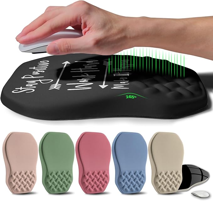 Gleamtide Ergonomic Raised Mouse Pad Wrist Support with Bilateral Slope Memory Foam Mousepad for Wrist Rest and Carpal Tunnel Pain Relief 11.8x7.9〃Inspirational Quotes