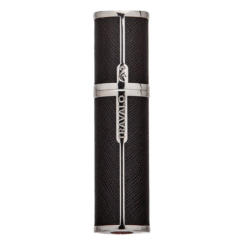 Travalo Milano Perfume Atomizer | Leak-Proof & TSA Approved Mini Sprayer - Reusable Black Vegan Leather with Polished Metal