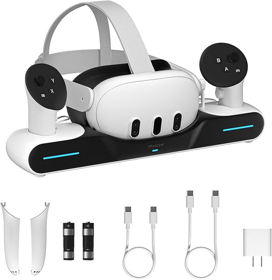 Maecker Charging Dock for Meta Quest 3 Charging Station Magnetic Charger for Meta Quest 3 Accessories Charging Stand