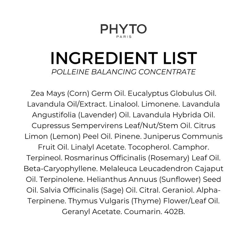 PHYTO POLLEINE Fortifying Balancing Concentrate – 100% Plant-Based Pre-Shampoo Scalp Treatment with 10 Essential Oils – Cleanses, Soothes & Revitalizes All Scalp Types – 1.01 fl oz