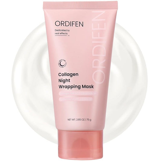 ORDIFEN Collagen Night Wrapping Mask for Glowing Skin, Overnight Wrapping Peel Off Facial Mask for Elasticity Hydration (Collagen Wrapping Mask)