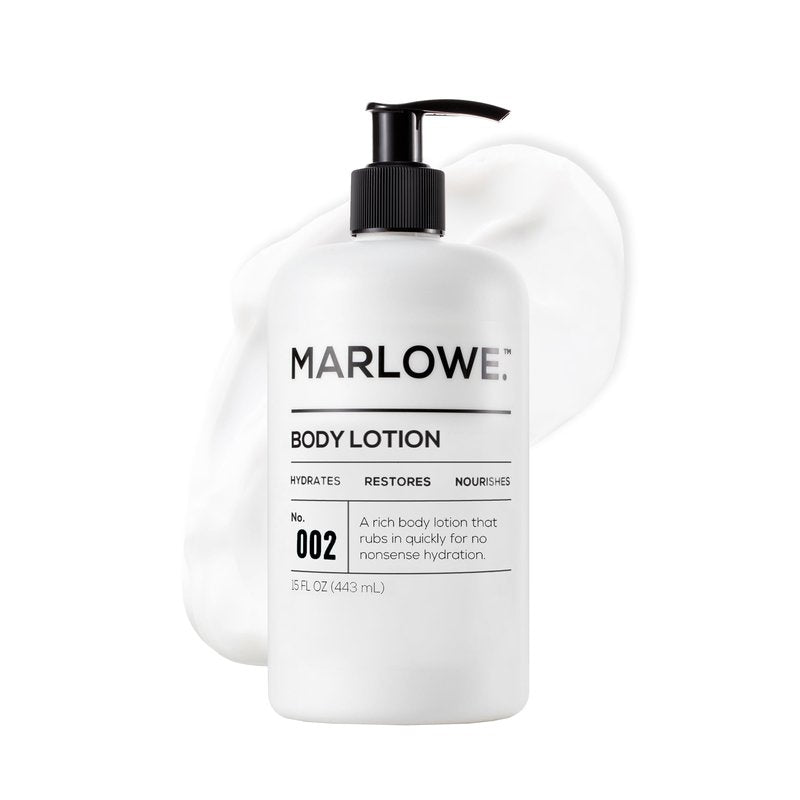 MARLOWE. Body Lotion for Men, 15 oz Pump, Hydrating & Nourishing Daily Moisturizer for Dry Skin, Non-Oily, Clean Vegan Formula with Aloe Vera & Amino Acids, Original Fresh Sage & Fir Scent
