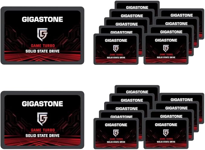 Gigastone Game Turbo SSD 128GB (20-Pack) Up to 500MB/s with SLC Caching Gaming/PC/Desktop/Laptop Upgrade SSD 5-Year Warranty 2.5" SATA Internal Disk Solid State Drives 2.5 inches SATA 3.0 Disk