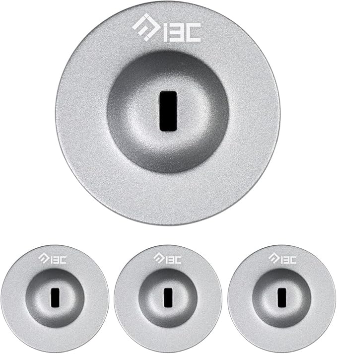 I3C Anchor Plate Adhesive Security Plate, Laptop Lock Plate with Slot, Universal Lock Plate for Laptop, Monitor, Smart Phone,Tablet, Other Electronic Products 4 Pack (Silver)