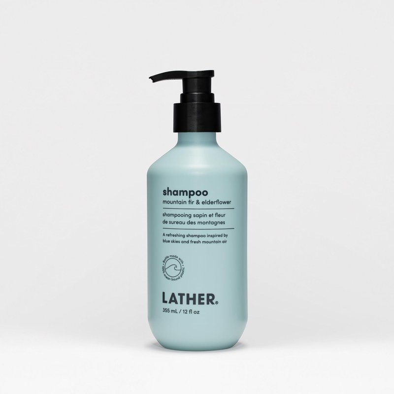 LATHER Mountain Fir & Elderflower Shampoo | Nourishing & Refreshing Hair Care | Natural Ingredients for All Hair Types | Paraben & Sulfate-Free | Gentle Cleansing & Invigorating Scent | 12 oz
