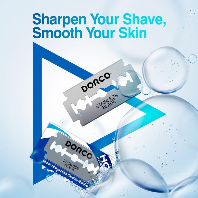 Dorco ST300 Platinum Double Edge Razor Blades - 500 Count Premium Stainless Steel for Smooth Shaving
