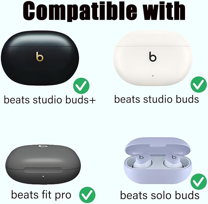 Luckvan Double Flange Ear Tips for Beats Studio Buds Replacement Earbuds Tips for Beats Earbuds/Fit Pro/Solo Buds, 6 Pairs LMS Black