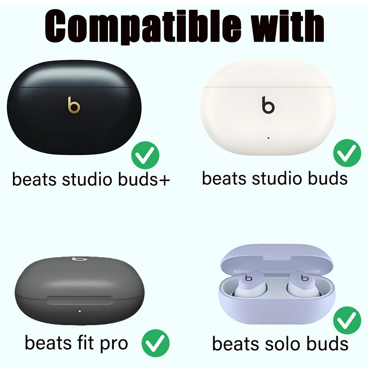 Luckvan Double Flange Earbud Tips for Beats Earbuds Replacement Cover Ear Tips for Beats Studio Buds+/Fit Pro/Solo Buds Earbuds Fit, 6 Pairs LMS White