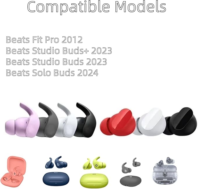Aginkgo Replacement Ear Tips for Beats Fit Pro, Beats Studio Buds+, Beats Studio Buds, Beats Solo Buds Silicone Earbuds Washable Noise Isolation, Fit in The Charging Case, 6 Pairs S/M/L (Sage Gray)