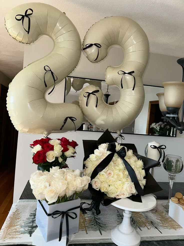 Number 19 Balloon - 40 Inch Cream Foil Birthday Decoration for Men & Women | Perfect for Parties & Events