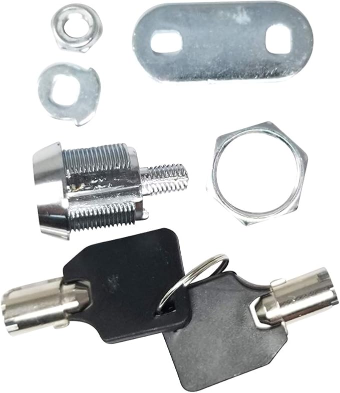 Admiral Locks Tubular Cam Lock, Keyed Alike Removable Key RV Compartment Storage Lock Cabinet Locks (Chrome Pack of 2, 5/8 Inch 180°)