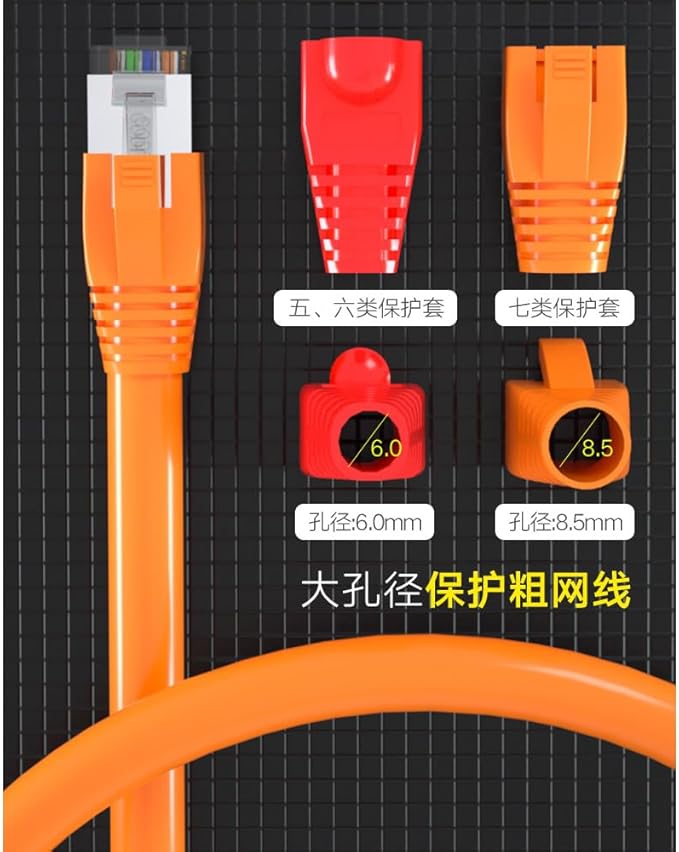 VIVOCH 50 Pcs Cat7 Cat7A Cat8 Strain Relief Boot, RJ45 Plug Connector Cover Modular Network Plug Connector Cap Cable Connector Boots, Red