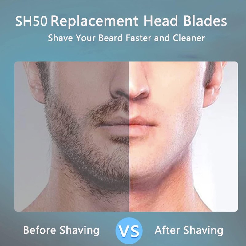 SH50 Replacement Shaving Head Compatible with Philips Series 5000 Razor Head, Only Fits for Round Shell Half Cutter-Head Models S5370/84, S5370/81, S5660/84, S5590/81, S5290/88, S5210/81