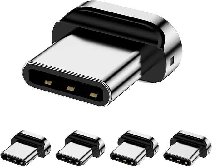 CNakdDG Magnetic Connector Tips Head for USB-C Android Devices (5 Pack), only Compatible 3A Magnetic Charging Cable