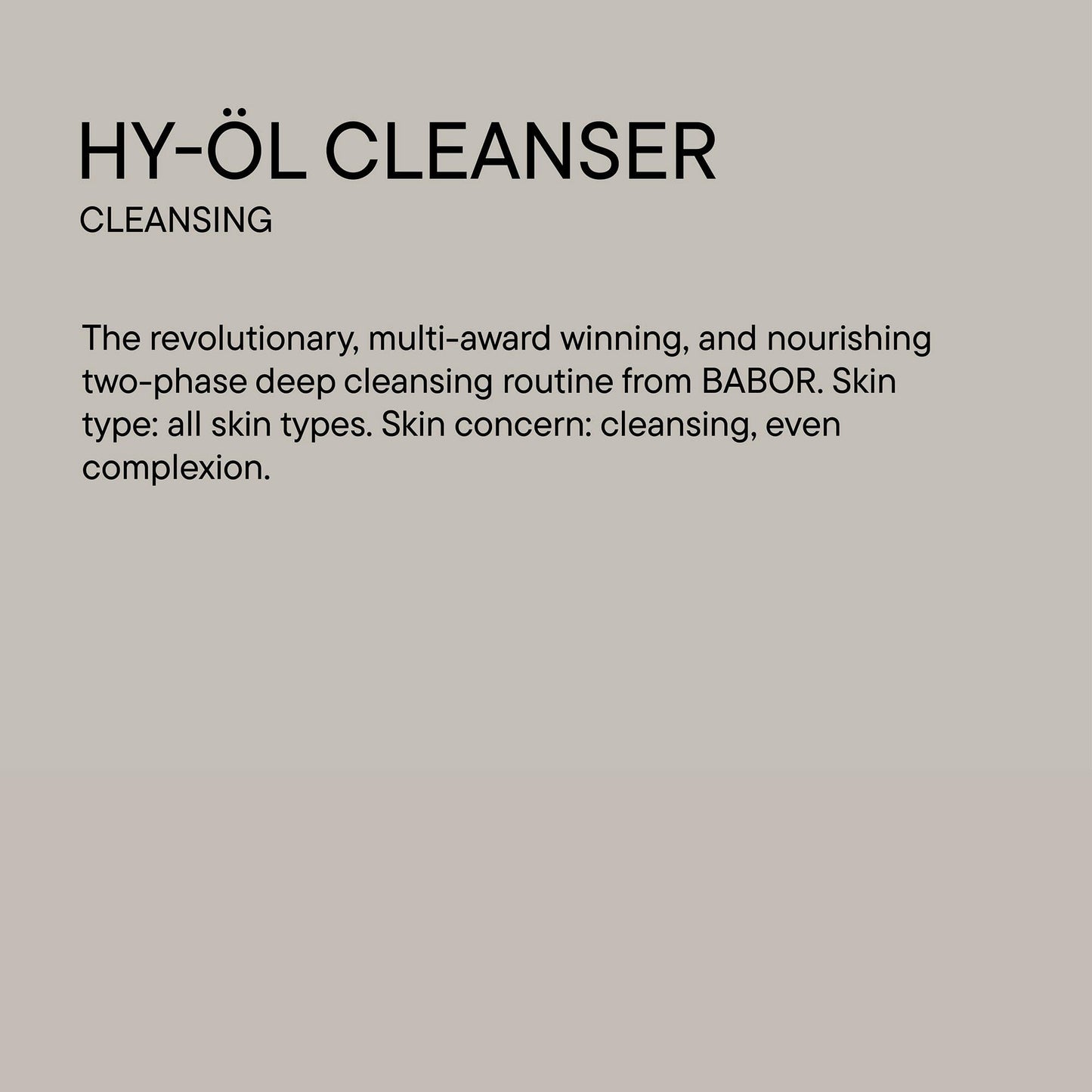 BABOR HY-OL Cleanser, Facial Oil Cleanser, Gentle Cleansing Oil Removes Make Up & Impurities, Safe For Sensitive Skin Promoting Healthy Skin Barrier, 6.7 oz