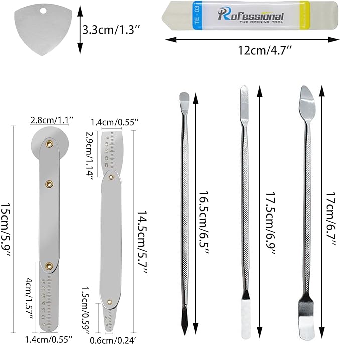 Haojiaho Spudger Pry Tool Kit 8 Piece Opening Tool, Metal Spudger Tool Kit, Ultra-Thin Prying & Open Tool for iPhone, Laptop, iPad, Cell Phone, MacBook, Tablet, Computer, Electronics Repair