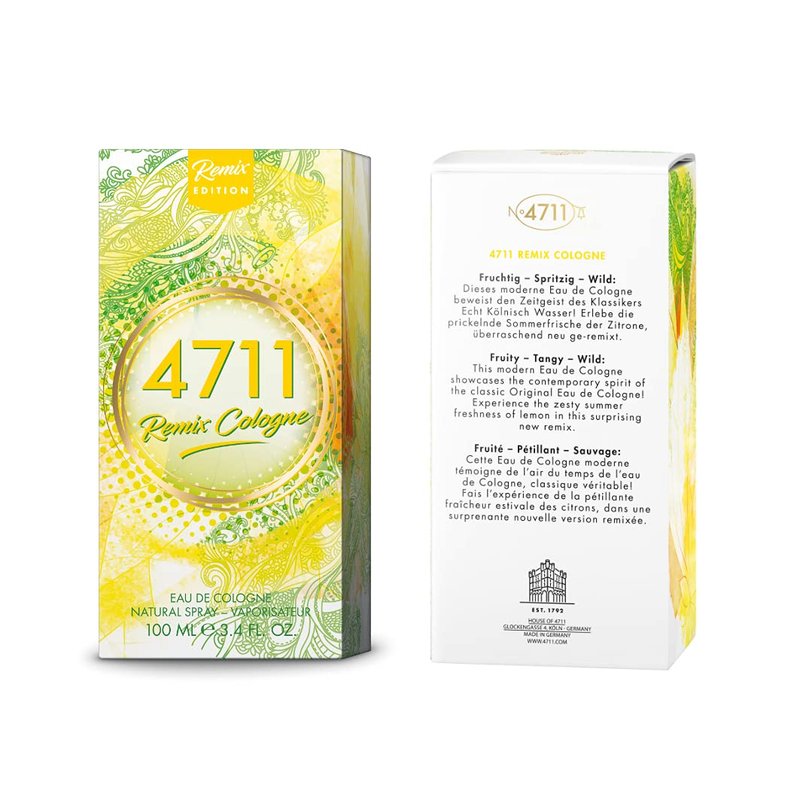 4711 Remix Cologne Eau de Cologne Spray for Unisex, 3.4 Ounce
