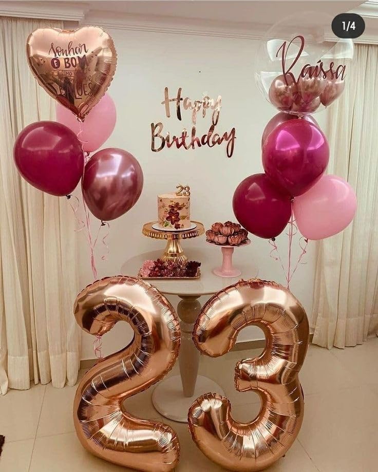 Numbers Rose Gold Balloon - 40 Inch Large Foil Number 20 for Happy Birthday Celebrations & Events