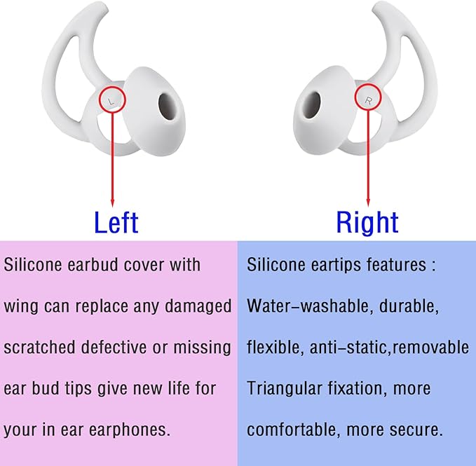 WKYMY Replacement Earbud Tips Silicone Earbud Covers Ear Tips Compatible with Bose Quietcomfort and Sport Headphone Ear Bud Tips Large 3 Pairs